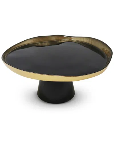 Vivience Organically Shaped Cake Plate In Black