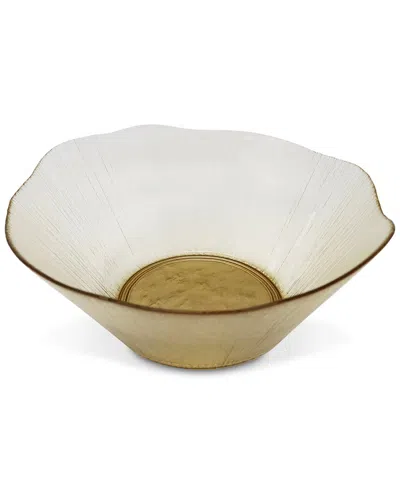 Vivience Organically Shaped Salad Bowl In Gold
