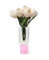 Vivience Pink Based Crystal Vase In Pink