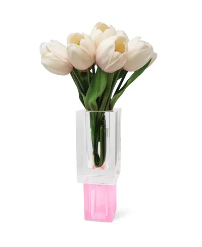 Vivience Pink Based Crystal Vase