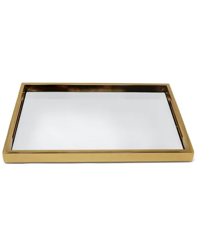 Vivience Rectangle Mirror Tray In Gold