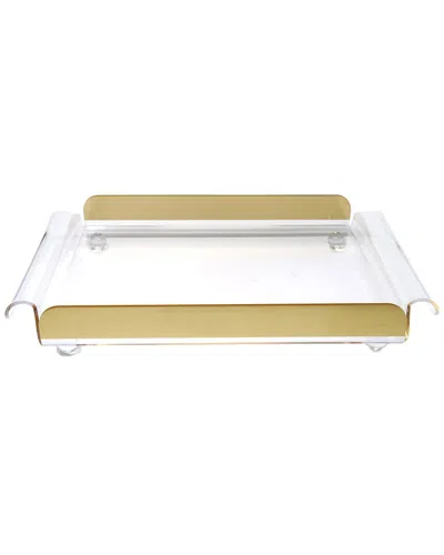 Vivience Rectangular Tray With Handles & Sides On Ball Legs