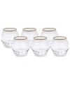 Vivience Rippled Dof Glasses, Set Of 6 In Clear,gold