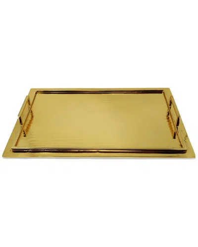 Vivience Serving Tray With Handles - Large In Gold