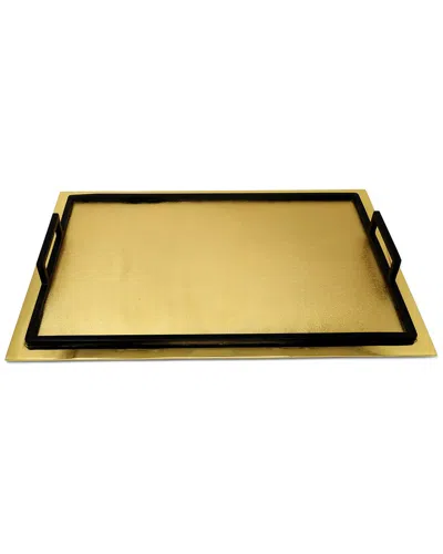 Vivience Serving Tray With Handles - Medium In Gold