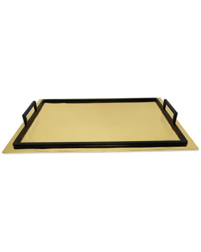 Vivience Serving Tray With Handles - Medium In Gold