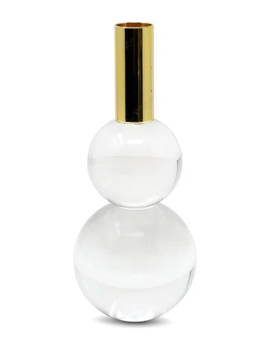 VIVIENCE VIVIENCE SET OF 2 CANDLESTICKS WITH CRYSTAL BALL SHAPE