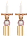 Vivience Set Of 2 Crystal Candlesticks
