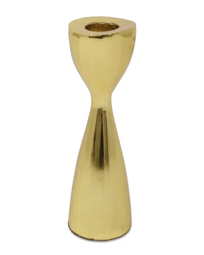 Vivience Set Of 2 Textured Candlesticks In Gold