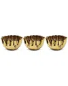 Vivience Set Of 3 Gold Crushed Bowls In Gold