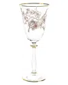 Vivience Set Of 4 8.75 oz Floral Design Water Glasses In Gold