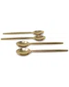 Vivience Set Of 4 Classic Dessert Spoons/forks In Gold