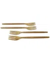 Vivience Set Of 4 Classic Dessert Spoons/forks In Gold