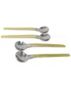 Vivience Set Of 4 Dessert Spoons/forks In Gold