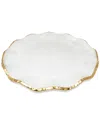 Vivience Set Of 4 Glass Chargers With Scalloped Rim