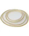 Vivience Set Of 4 Organically Shaped Charger Plates With Wall Detail