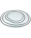 Vivience Set Of 4 Organically Shaped Dinner Plates With Wall Detail