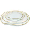 VIVIENCE VIVIENCE SET OF 4 ORGANICALLY SHAPED SALAD PLATES WITH WALL DETAIL