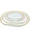 Vivience Set Of 4 Organically Shaped Salad Plates With Wall Detail