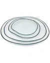 Vivience Set Of 4 Organically Shaped Salad Plates With Wall Detail
