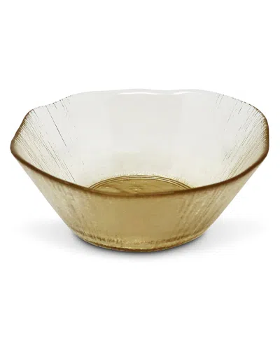 Vivience Set Of 4 Organically Shaped Soup Bowls With Inside Detail In Yellow