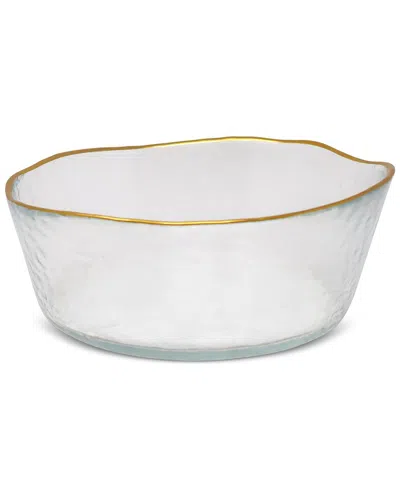 Vivience Set Of 4 Organically Shaped Soup Bowls With Trim Detail In Transparent