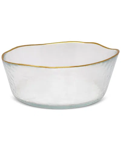 VIVIENCE VIVIENCE SET OF 4 ORGANICALLY SHAPED SOUP BOWLS WITH TRIM DETAIL