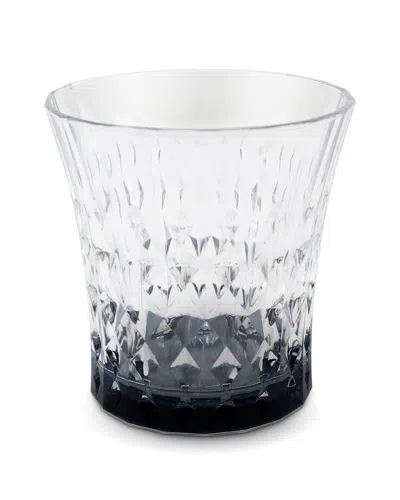 Vivience Set Of 6 Diamond Double Old Fashioned Glasses With Shade On The Bottom In Gray