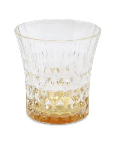 Vivience Set Of 6 Diamond Double Old Fashioned Glasses With Shade On The Bottom