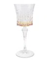 Vivience Set Of 6 Diamond Wine Glasses With Shade On The Bottom In Transparent
