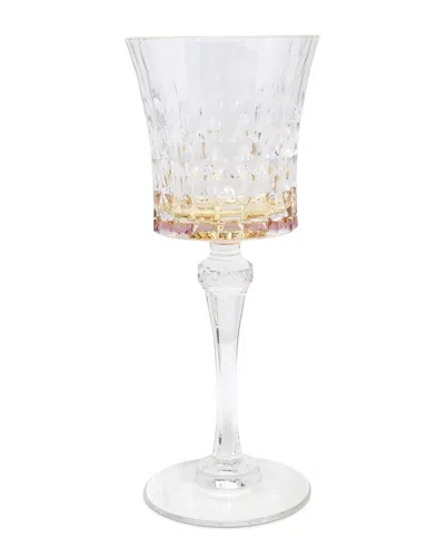 Vivience Set Of 6 Diamond Wine Glasses With Shade On The Bottom