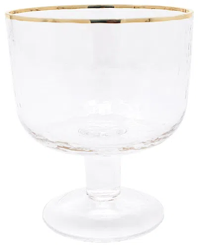 Vivience Set Of 6 Footed Dessert Bowls With Rim Detail In Transparent