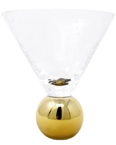 Vivience Set Of 6 Hammered Dessert Glasses On Ball Pedestal In Multi