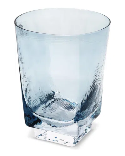 Vivience Set Of 6 Hammered Double Old-fashioned Glasses In Blue