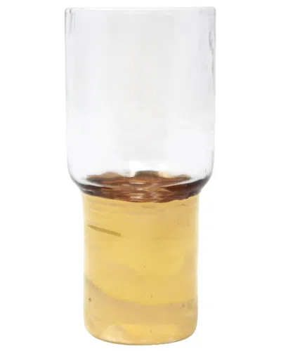 Vivience Set Of 6 Hammered Shot Glasses With Base In Gold