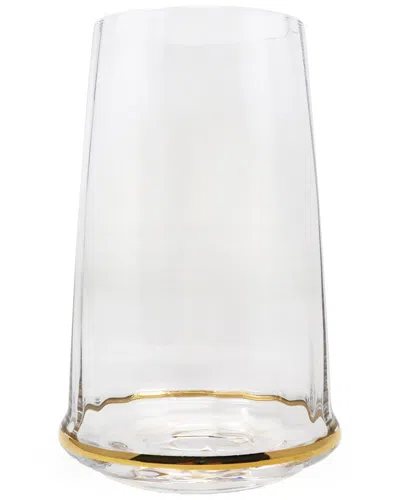 Vivience Set Of 6 Highball Glasses With Bottom Rim In Transparent