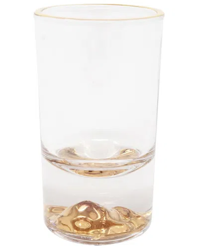 Vivience Set Of 6 Liquor Glasses With Rim & Reflection Base In White