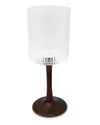 Vivience Set Of 6 Optic Water Glasses With Stem Detail