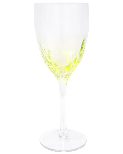 Vivience Set Of 6 Optic Wine Glasses In Green