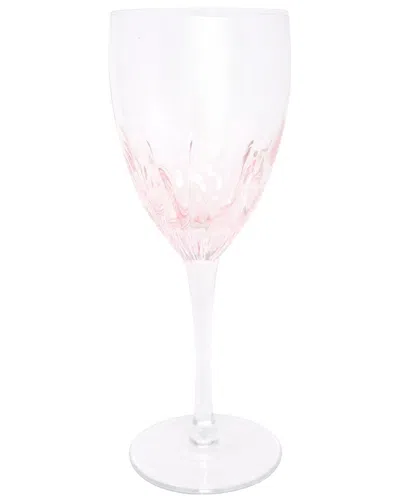 Vivience Set Of 6 Optic Wine Glasses In Pink