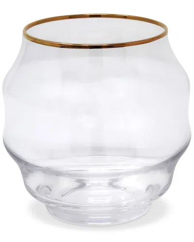Vivience Set Of 6 Rippled Double Old-fashioned Glasses In Transparent