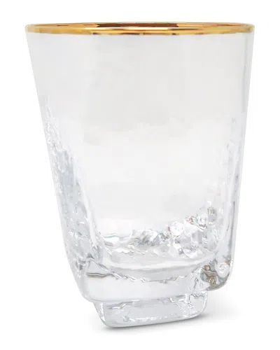 Vivience Set Of 6 Square Hammered Tumbler Glasses In Transparent