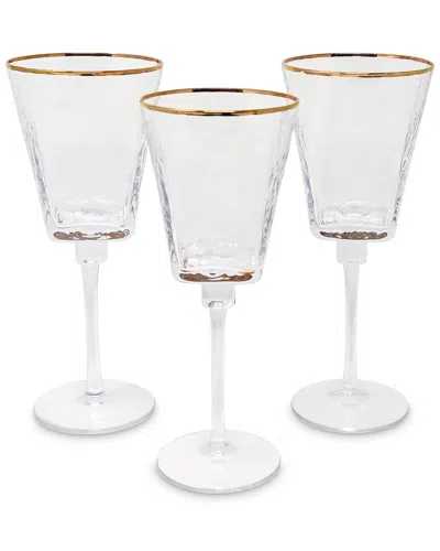 Vivience Set Of 6 Square Hammered Water Glasses In White