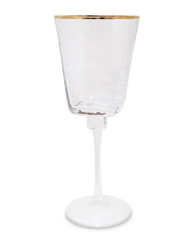 Vivience Set Of 6 Square Hammered Wine Glasses In Transparent