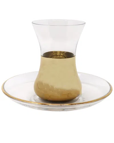 Vivience Set Of 6 Tea Sets In Gold