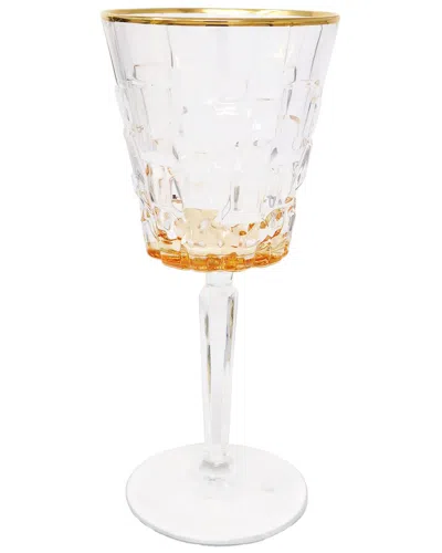 Vivience Set Of 6 Water Glasses With Bottom & Rim Detail In Transparent