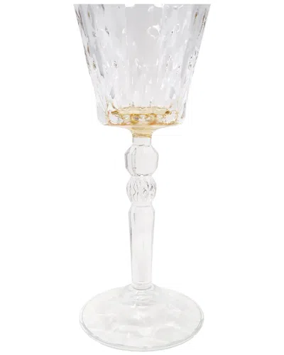 Vivience Set Of 6 Water Glasses With Bottom & Rim Detail In Multi