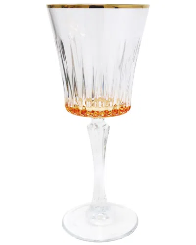 Vivience Set Of 6 Water Glasses With Bottom & Rim Detail In Transparent