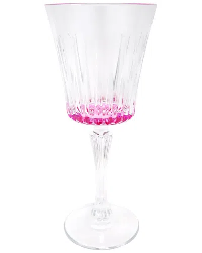 Vivience Set Of 6 Water Glasses With Bottom Detail In Pink