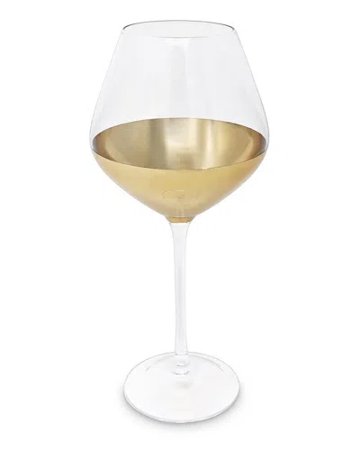 Vivience Set Of 6 Wine Glasses With Bottom Detail In Gold